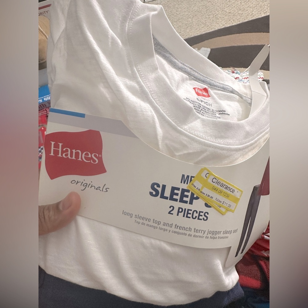 Hanes Originals White Men's Sleepwear Set